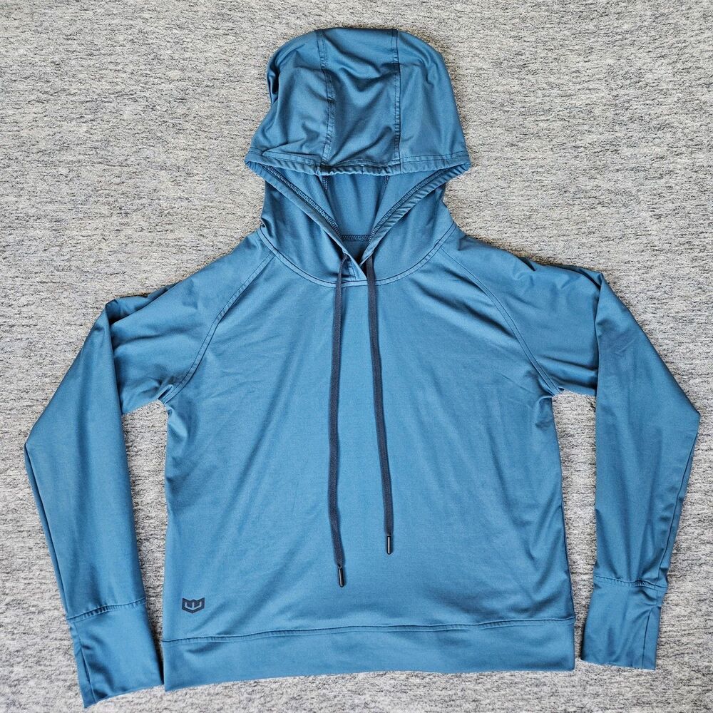 Warroad Hoodie Women's Small Color Blue Teal Pullover Sweatshirt Zipper Pocket